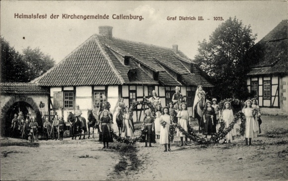 Postcard Katlenburg Lindau, local festival of the parish, Count Dietrich III.