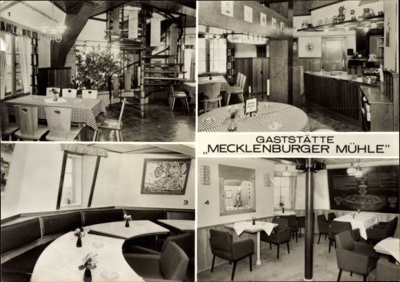 Postcard Groß Stieten in Mecklenburg, Gasthof Mecklenburger Mühle, café, club room, Mühlenstube