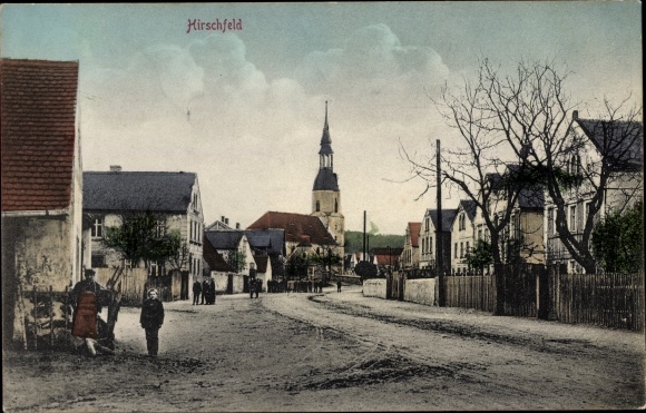 PC Hirschfeld in Brandenburg, street section, church