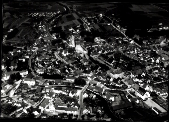 Foto Pfaffenhofen an der Ilm Oberbayern, Fliegeraufnahme vom Ort