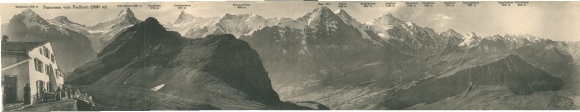 Klapp Ak Grindelwald Kanton Bern, Faulhorn, Hotel Faulhorn, Alpejska panorama