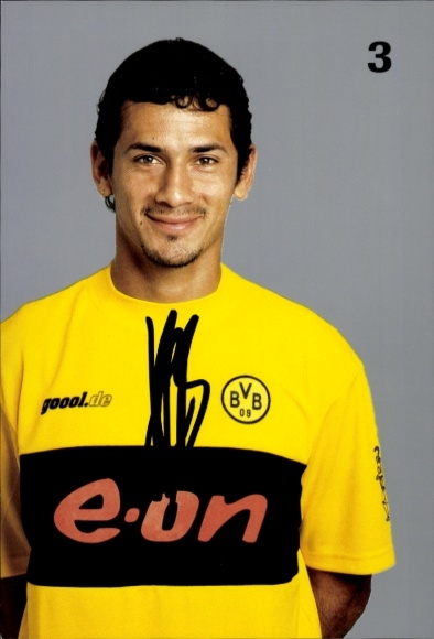 Autograph card footballer Juan Ramón Fernández, BVB 09, Borrussia Dortmund, autograph