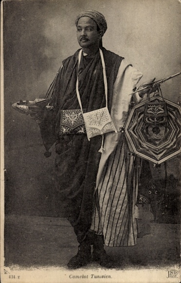 Ak Tunesien, Händler, Waren, Maghreb