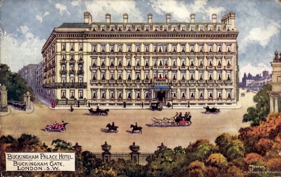 Artist Postcard Jotter, London England, Buckingham Palace Hotel