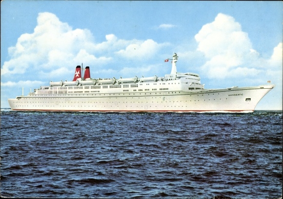 Postcard ferry TS Hanseatic, German Atlantic Line