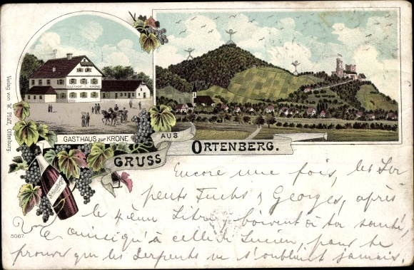 Chromo-Litho Ortenberg in Hesse, Inn zur Krone