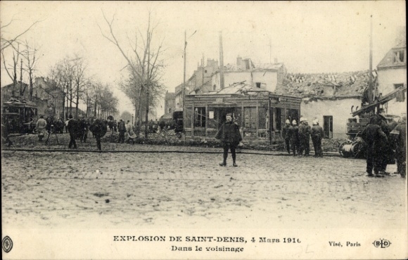 Postcard Saint Denis Seine Saint Denis, Explosion, Dans le voisinage, 4 Mars 1916
