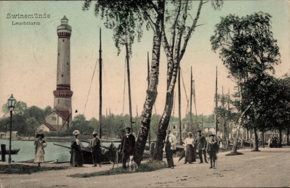 Postcard Świnoujście Świnoujście Pomerania, lighthouse