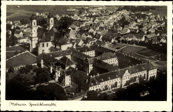 PC Ottobeuren Bavaria, Benedictine Abbey, aerial photo