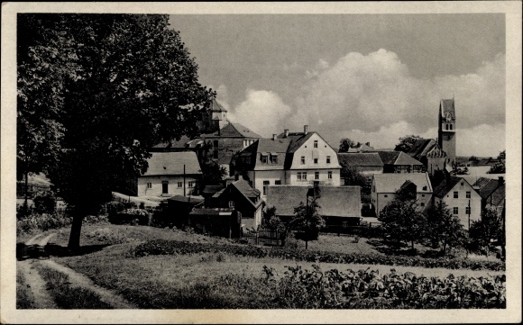 Ansichtkaart Schönberg Bad Brambach Vogtland, gedeeltelijk zicht op de plaats