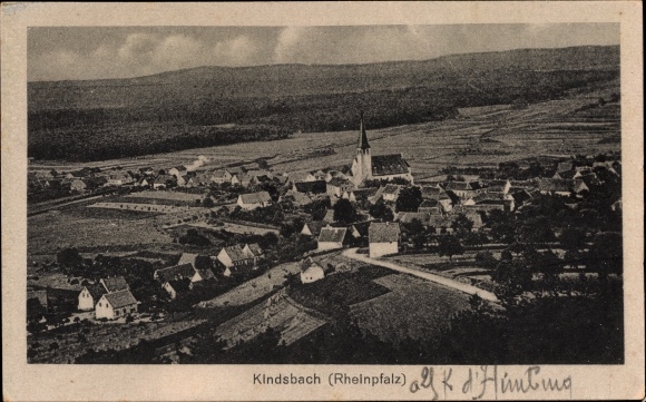 Postcard Kindsbach in der Pfalz, panoramic view of the village and surroundings