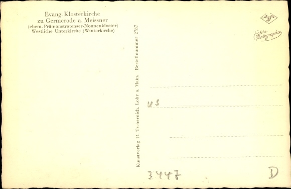 Ak Germerode Meißner in Hessen, Evang. Kloosterkerk, interieur