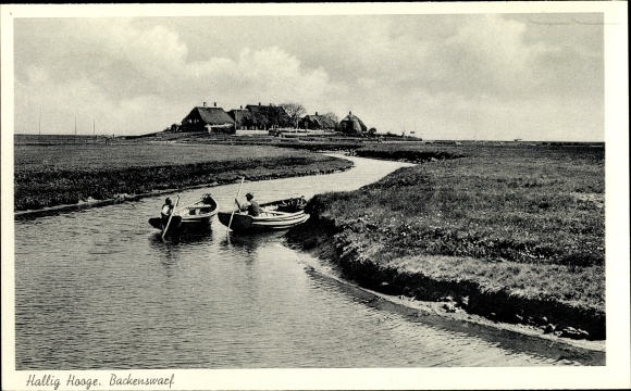 Postcard Hallig Hooge in North Friesland, Backenswarf