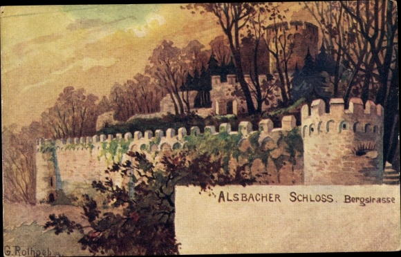Artist PC Rothgeb, G., Alsbach Hähnlein on Bergstrasse, castle