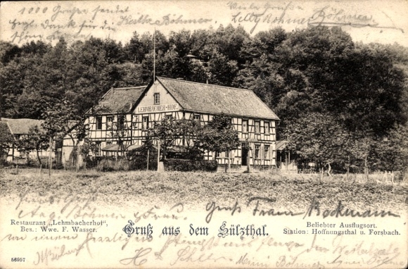 Postcard Forsbach Rösrath North Rhine Westphalia, Restaurant Lembacherhof in Sülztal