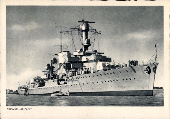 Ak Deutsches Kriegsschiff, Leichter Kreuzer Leipzig, Kriegsmarine, II. WK