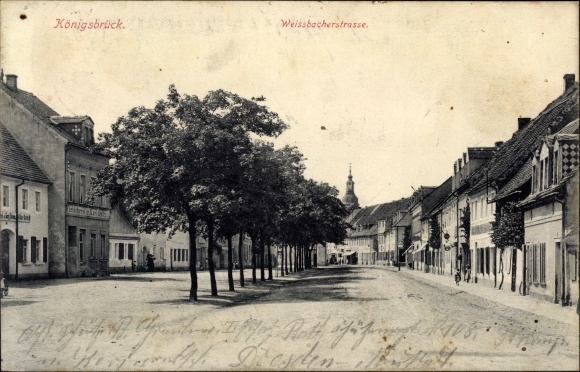 Postcard Koenigsbrück in Oberlausitz, Weißbacher Strasse