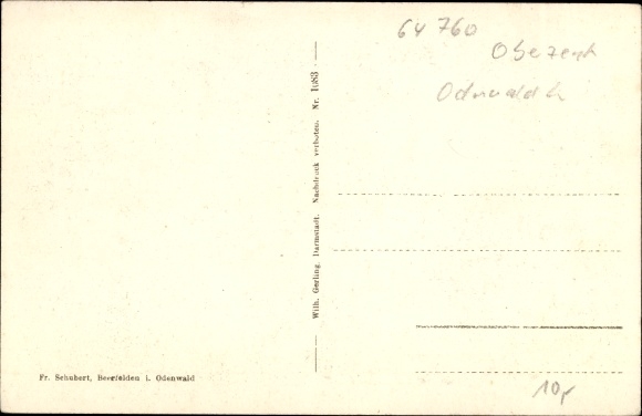 Postcard Unter Sensbach Oberzent in the Odenwald, action, view of the place