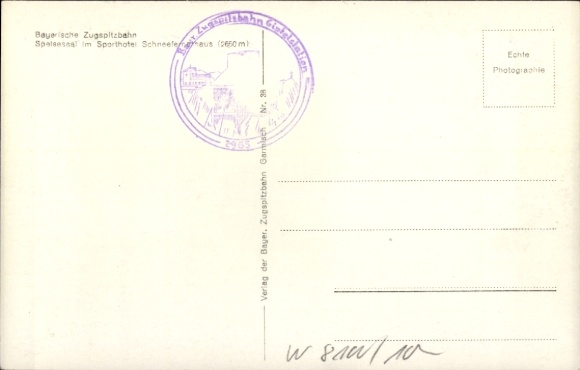 Ak Zugspitze, Beierse Zugspitzbahn, Schneefernerhaus, eetkamer, sporthotel