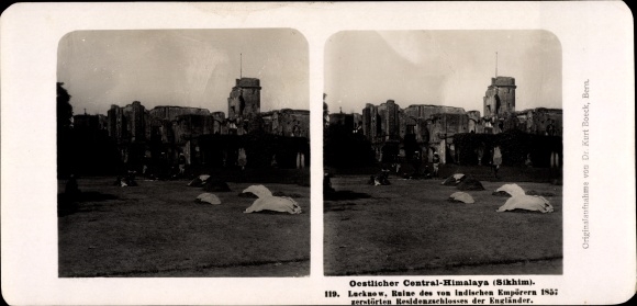 Stereo photo Lakhnau Lucknow India, East-Central Himalayas, Sikhim, Ruins