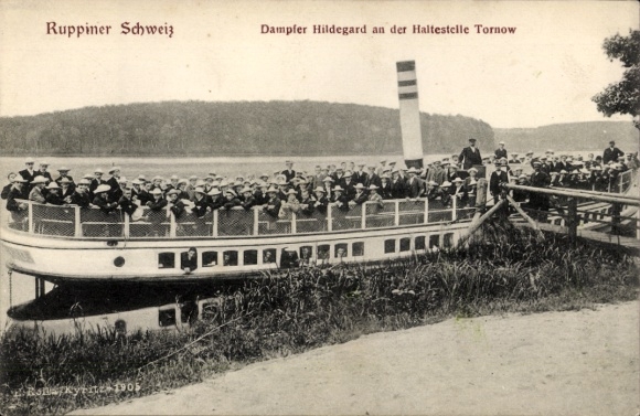 Ak Tornow Neuruppin in Brandenburg, Dampfer Hildegard, Haltestelle