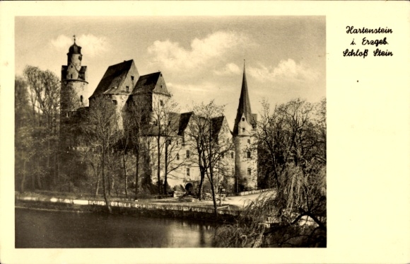Postcard Hartenstein in the Ore Mountains Saxony, Stein Castle