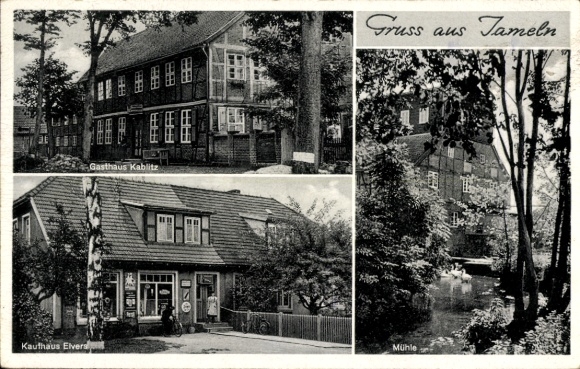 Ak Jameln in Niedersachsen, Kaufhaus Elvers, Gasthaus Kablitz