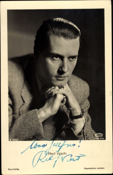 Postcard actor Rolf Weih, portrait, Ross 3322/1, autograph