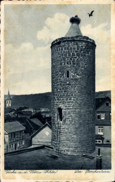 Ak Vacha in de Rhön Thüringen, ooievaarstoren