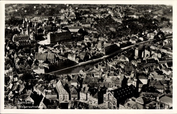 Postcard Bamberg in Upper Franconia, aerial photograph, Michaelsberg