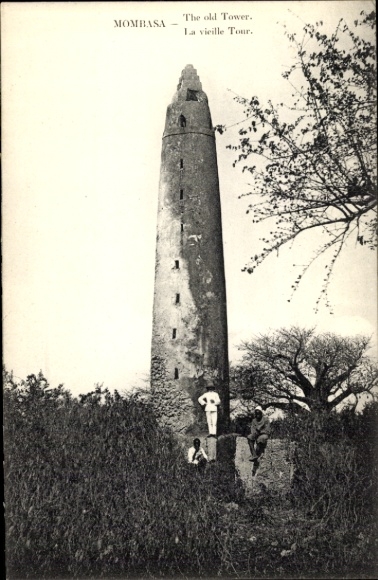 Ak Mombasa Kenia, de oude toren