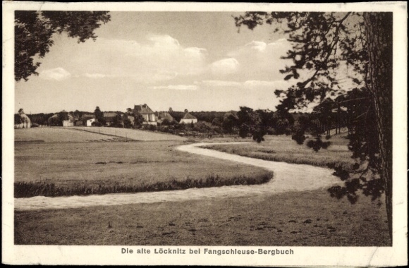 Ak Grünheide, Löcknitz, Fangschleuse Bergbuch,Fluss,Ort