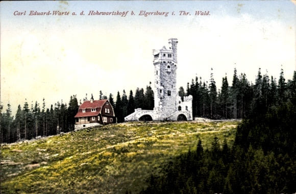 Postcard Elgersburg in Thuringia, Carl Eduard Warte, Hohewartskopf