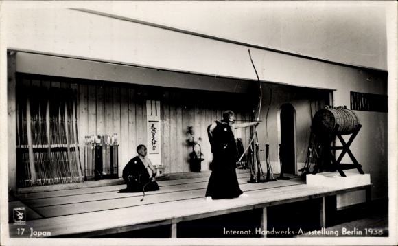 Postcard Berlin, International Crafts Exhibition 1938, Japan, archer