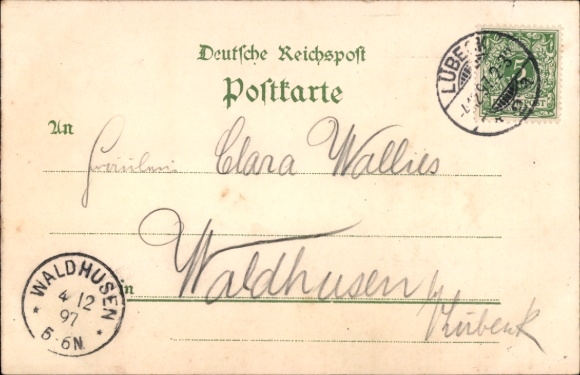 litho Lübeck in Sleeswijk Holstein, Schiffergesellschaft, binnenaanzicht