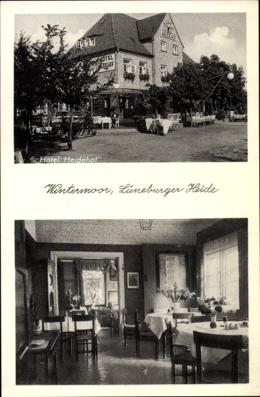 Postcard Wintermoor Schneverdingen Lüneburg Heath, Hotel Heidehof