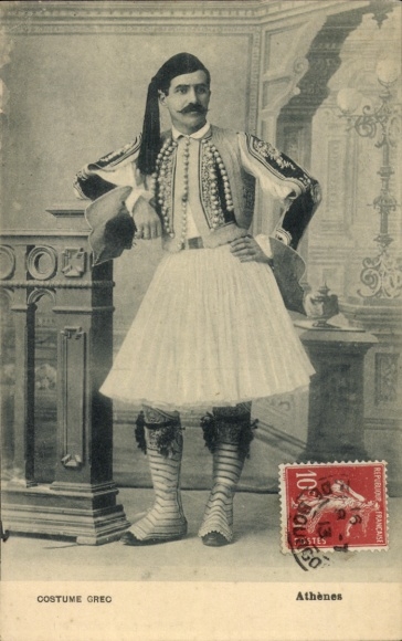 Postcard Man in Greek Folk Costume