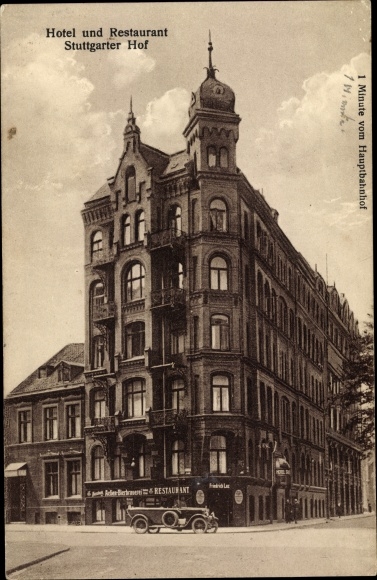 Postcard Hamburg Mitte St. Georg, Hotel and Restaurant Stuttgarter Hof, Bremer Row 10