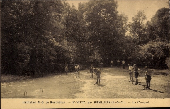 Ansichtkaart Montmelian Savoie, Instelling N.-D. de Croquet spel, loofbos, sportieve activiteit