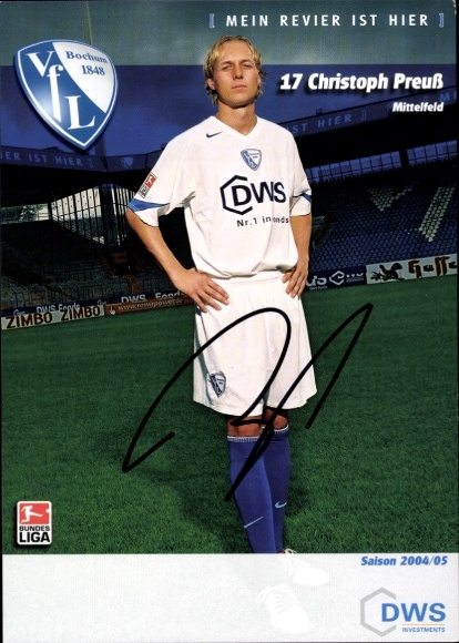 Autogrammkarte Fußballer Christoph Preuß, VfL Bochum, Autogramm