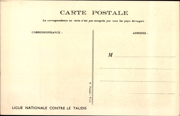 Artist Postcard Poulbot, Franciscque, You&#39;re afraid of spiders, National League against the Slums