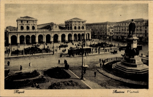 Postcard Napoli Naples Campania, Stazione Centrale