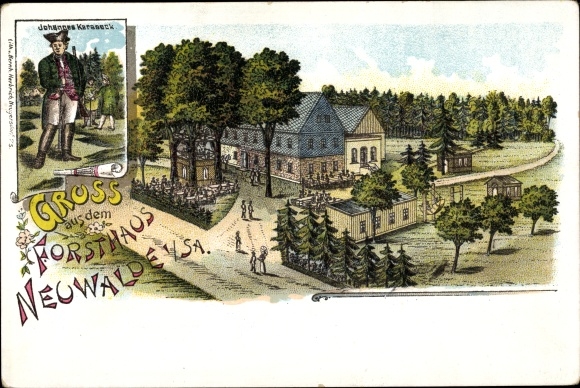 litho Neuwalde Leutersdorf Oberlausitz, boswachtershuis