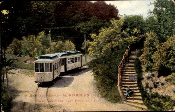 Postcard Nijmegen-Gelderland, road from Berk to Berg