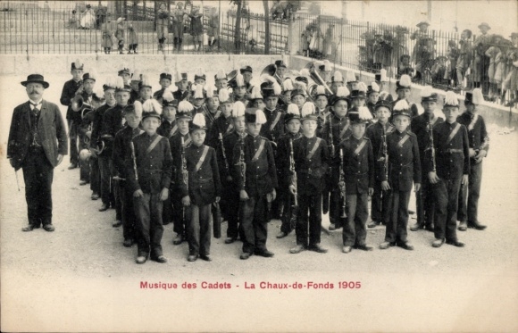 CPA La Chaux de Fonds Canton de Neuchâtel, Musique des Cadets 1905