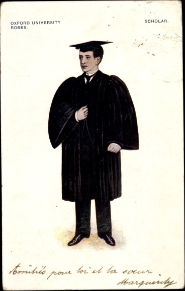 Studentika Postcard Oxford South East England, Oxford University Robes, Scholar