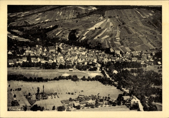Ak Erlenbach in Baden, Fliegeraufnahme