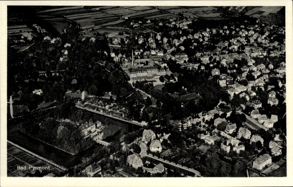 Postcard Bad Pyrmont in Lower Saxony, aerial photo