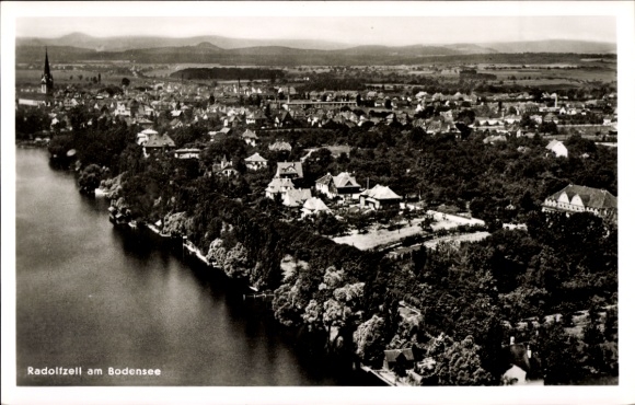 Postcard Radolfzell am Bodensee, panoramic view, Lake Constance, cityscape, architecture