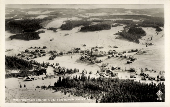 Ak Schonach in het Zwarte Woud, luchtfoto